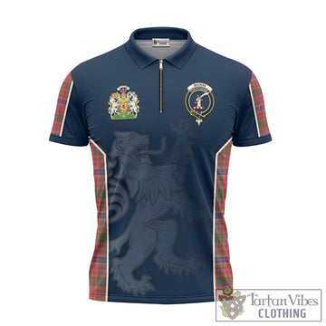 MacRae Ancient Tartan Zipper Polo Shirt with Family Crest and Lion Rampant Vibes Sport Style
