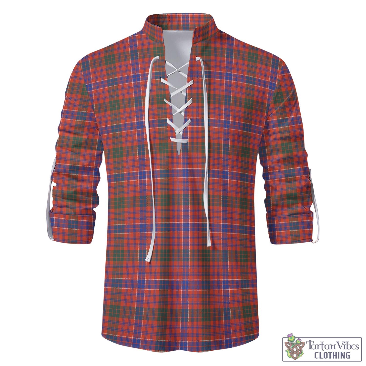 Tartan Vibes Clothing MacRae Ancient Tartan Men's Scottish Traditional Jacobite Ghillie Kilt Shirt