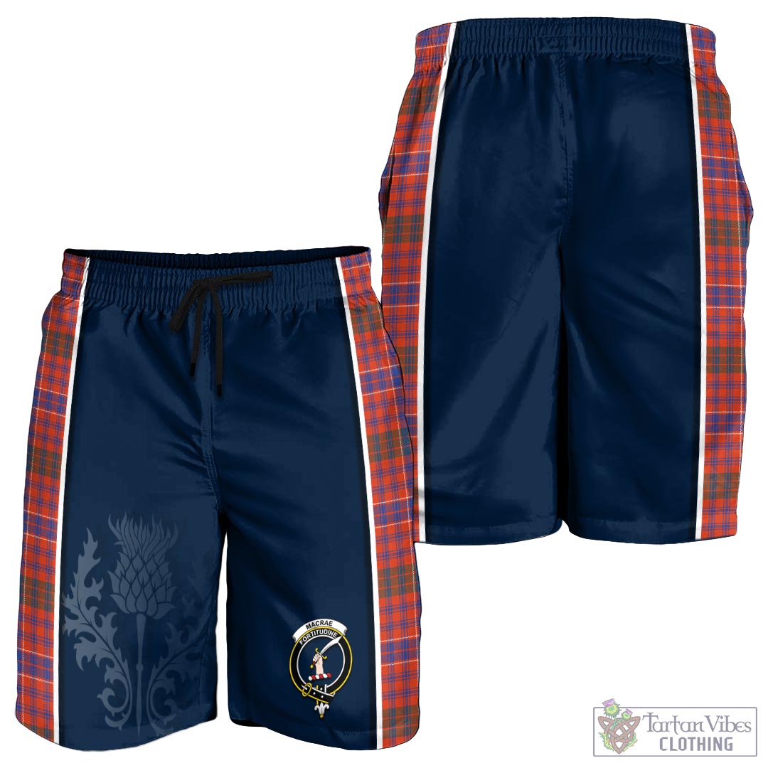 Tartan Vibes Clothing MacRae Ancient Tartan Men's Shorts with Family Crest and Scottish Thistle Vibes Sport Style