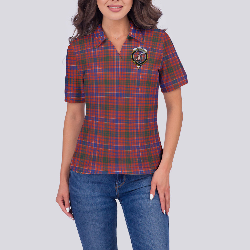 macrae-ancient-tartan-polo-shirt-with-family-crest-for-women