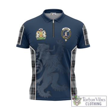 MacRae Dress Tartan Zipper Polo Shirt with Family Crest and Lion Rampant Vibes Sport Style