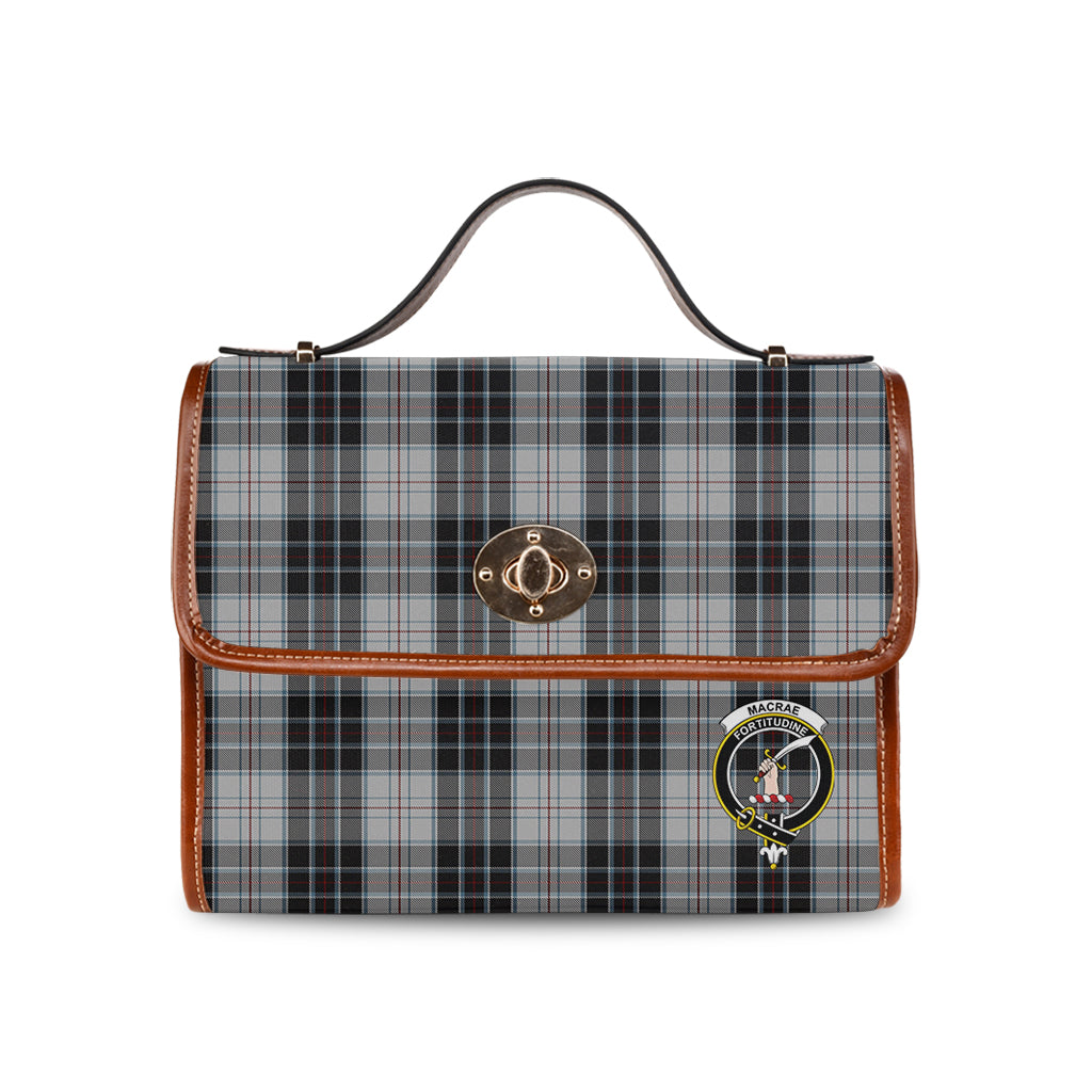 macrae-dress-tartan-leather-strap-waterproof-canvas-bag-with-family-crest