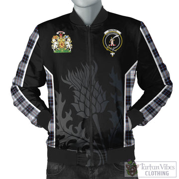 MacRae Dress Modern Tartan Bomber Jacket with Family Crest and Scottish Thistle Vibes Sport Style