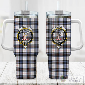 MacRae Dress Modern Tartan and Family Crest Tumbler with Handle