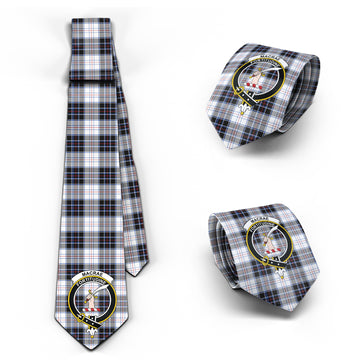 MacRae Dress Modern Tartan Classic Necktie with Family Crest