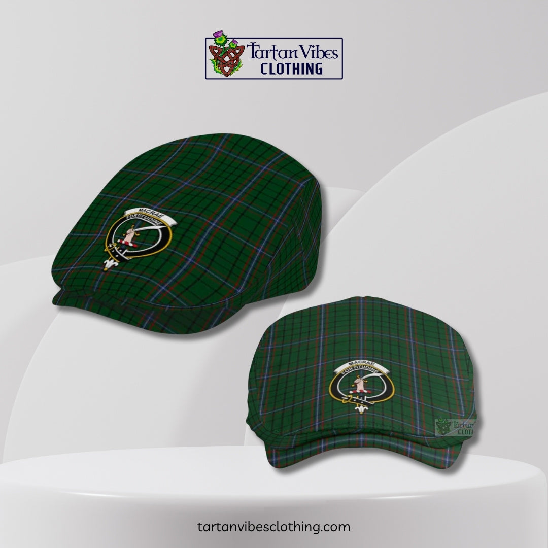MacRae (McRae) Family Crest Tartan Jeff Cap, Tartan Flat Cap