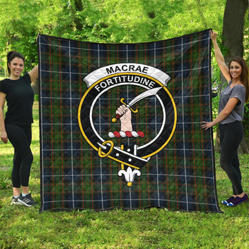 MacRae Hunting Tartan Quilt with Family Crest