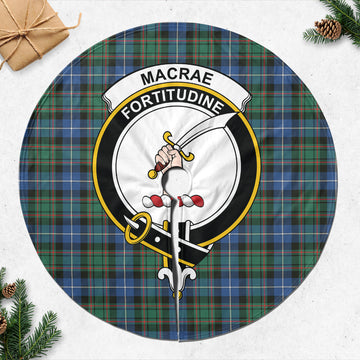 MacRae Hunting Ancient Tartan Christmas Tree Skirt with Family Crest