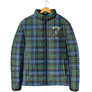 MacRae Hunting Ancient Tartan Padded Jacket with Family Crest