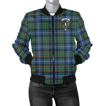 MacRae Hunting Ancient Tartan Bomber Jacket with Family Crest