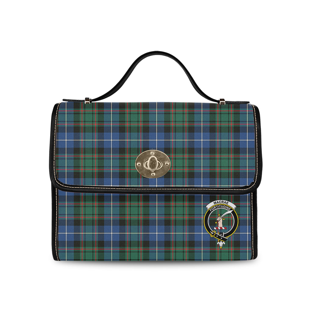 macrae-hunting-ancient-tartan-leather-strap-waterproof-canvas-bag-with-family-crest