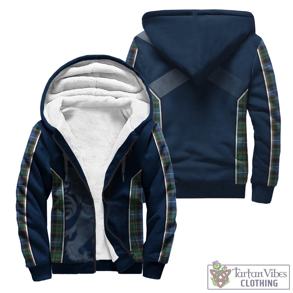 Tartan Vibes Clothing MacRae Hunting Ancient Tartan Sherpa Hoodie with Family Crest and Lion Rampant Vibes Sport Style