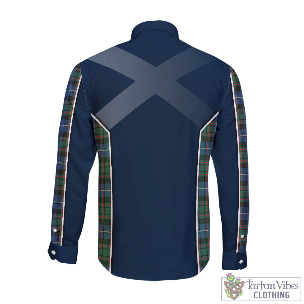 Tartan Vibes Clothing MacRae Hunting Ancient Tartan Long Sleeve Button Up Shirt with Family Crest and Lion Rampant Vibes Sport Style