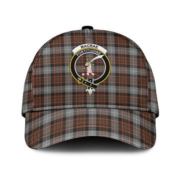 MacRae Hunting Weathered Tartan Classic Cap with Family Crest