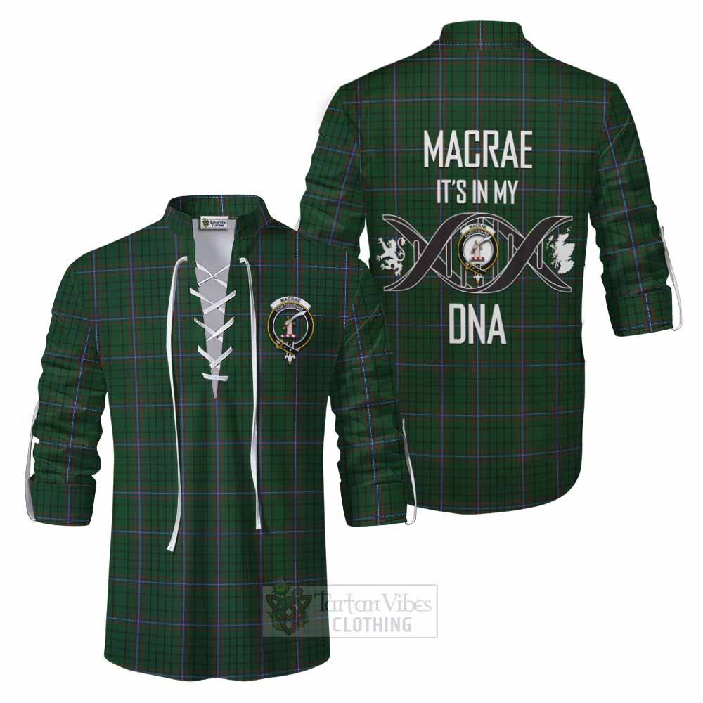 Tartan Vibes Clothing MacRae (McRae) Tartan Ghillie Kilt Shirt with Family Crest DNA In Me Style