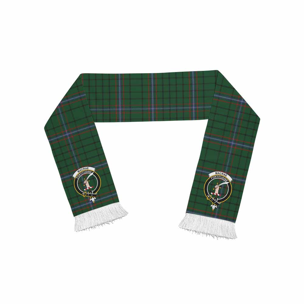 Tartan Vibes Clothing MacRae (McRae) Tartan Ruffneck Scarf with Family Crest