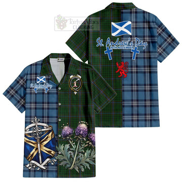 MacRae (McRae) Tartan Hawaiian Shirt Happy St. Andrew's Day Half Tartan Style
