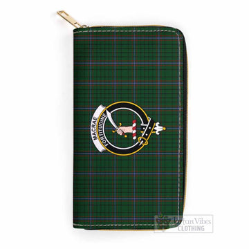 MacRae (McRae) Tartan Women's Leather Wallet with Family Crest