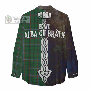 MacRae (McRae) Tartan Family Crest Women's Casual Shirt Alba Gu Brath Be Brave Lion Ancient Style