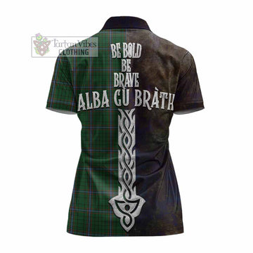 MacRae (McRae) Tartan Family Crest Women's Polo Shirt Alba Gu Brath Be Brave Lion Ancient Style