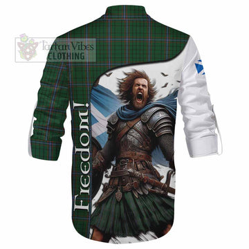 Tartan Vibes Clothing MacRae (McRae) Crest Tartan Ghillie Kilt Shirt Inspired by the Freedom of Scottish Warrior
