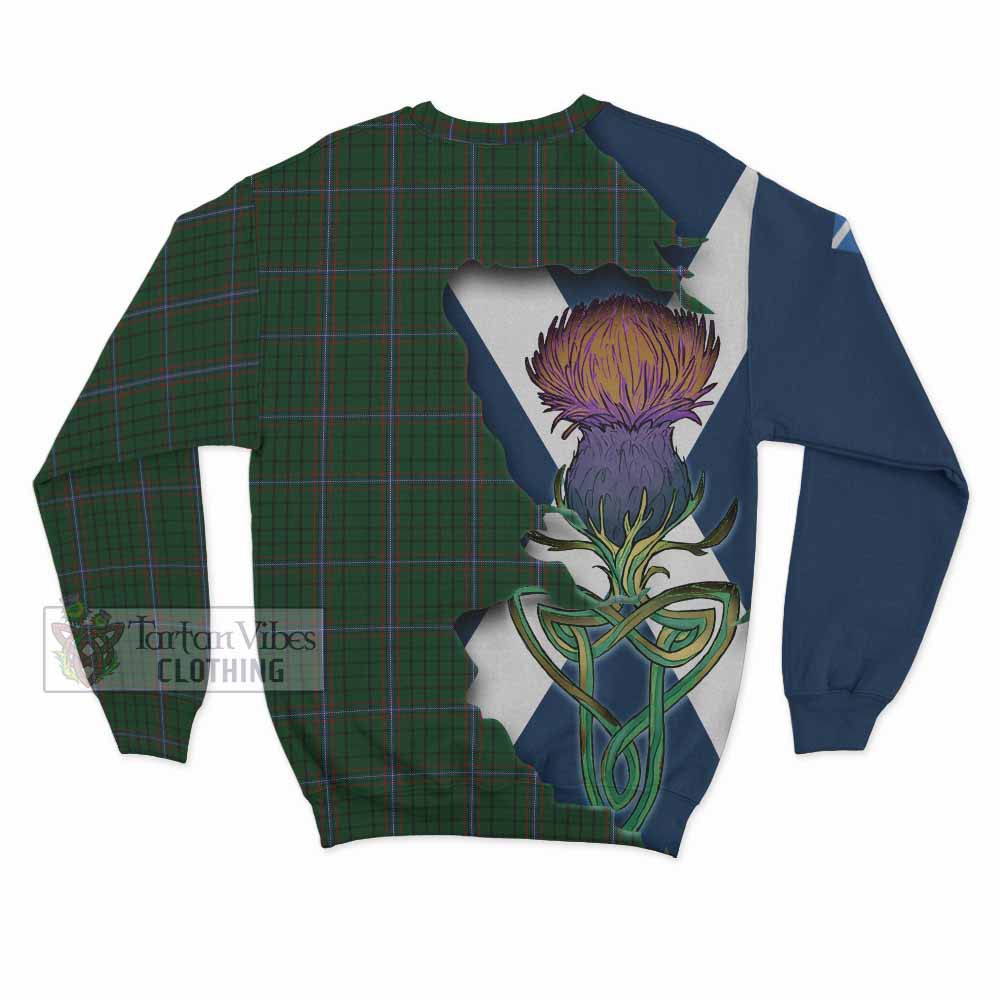 Tartan Vibes Clothing MacRae (McRae) Tartan Family Crest Sweatshirt Scottish Thistle Celtic Inspired