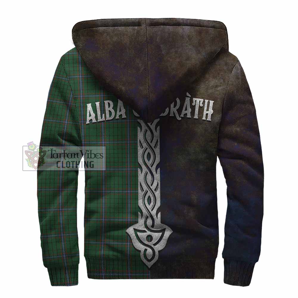 Tartan Vibes Clothing MacRae (McRae) Tartan Family Crest Sherpa Hoodie Alba Gu Brath Be Brave Lion Ancient Style