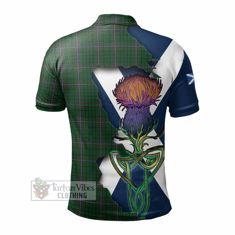 Tartan Vibes Clothing MacRae (McRae) Tartan Family Crest Polo Shirt Scottish Thistle Celtic Inspired
