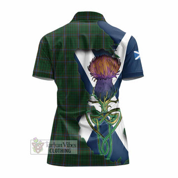 MacRae (McRae) Tartan Family Crest Women's Polo Shirt Scottish Thistle Celtic Inspired