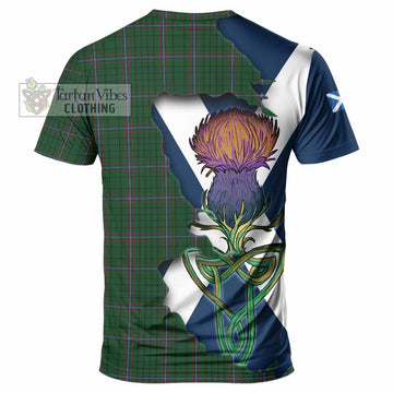 MacRae (McRae) Tartan Family Crest T-Shirt Scottish Thistle Celtic Inspired