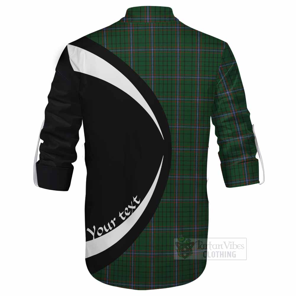 Tartan Vibes Clothing MacRae (McRae) Tartan Ghillie Kilt Shirt with Family Crest Circle Style