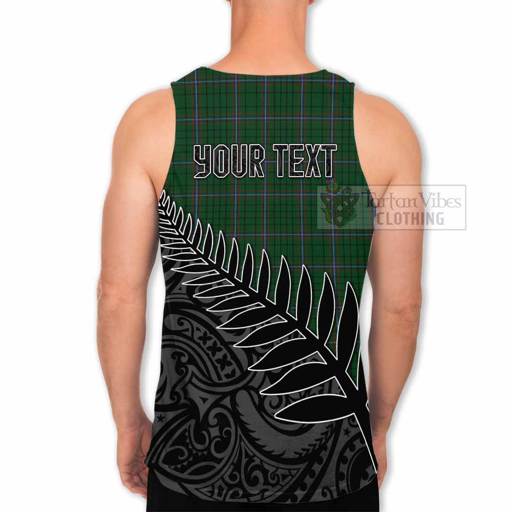 Tartan Vibes Clothing MacRae (McRae) Crest Tartan Men's Tank Top with New Zealand Silver Fern Half Style