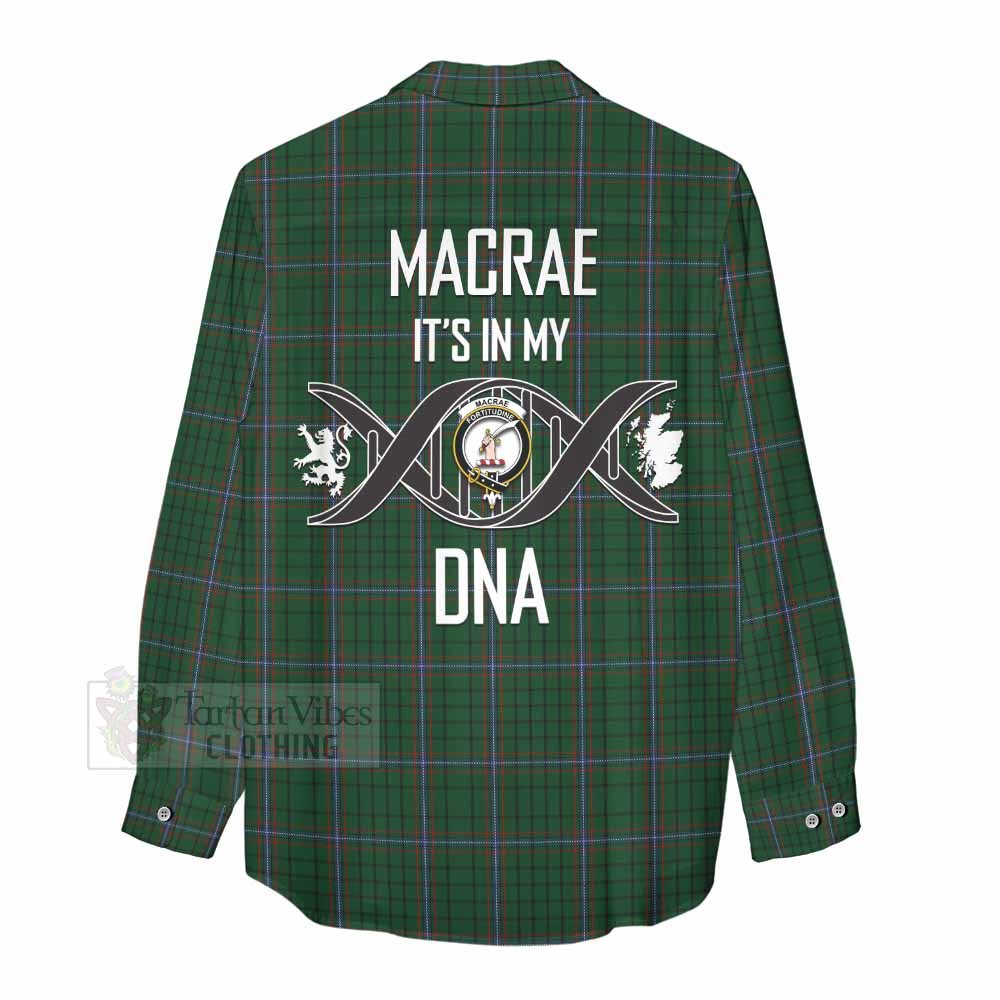 Tartan Vibes Clothing MacRae (McRae) Tartan Women's Casual Shirt with Family Crest DNA In Me Style