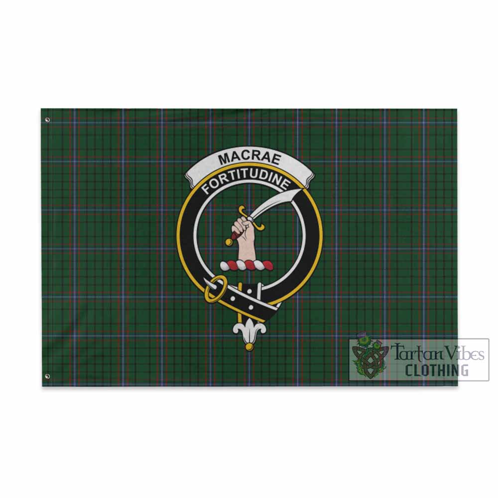 Tartan Vibes Clothing MacRae (McRae) Tartan House Flag with Family Crest