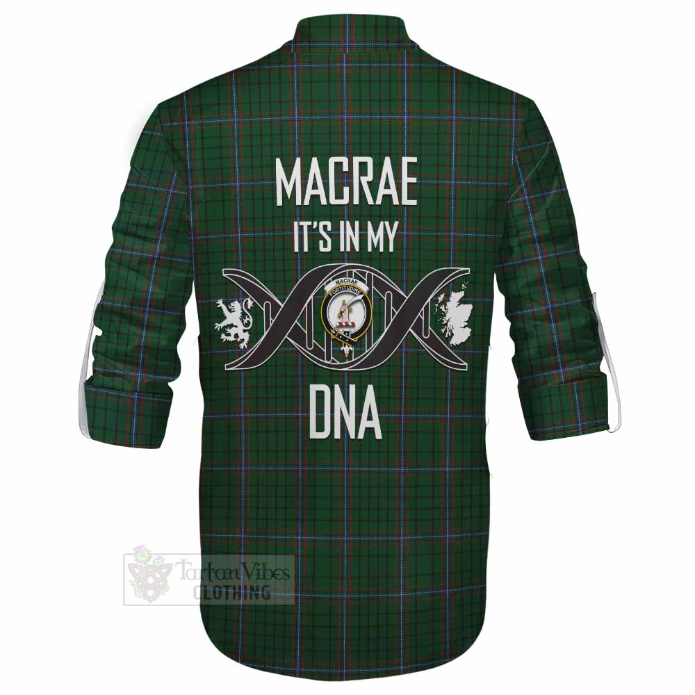 Tartan Vibes Clothing MacRae (McRae) Tartan Ghillie Kilt Shirt with Family Crest DNA In Me Style