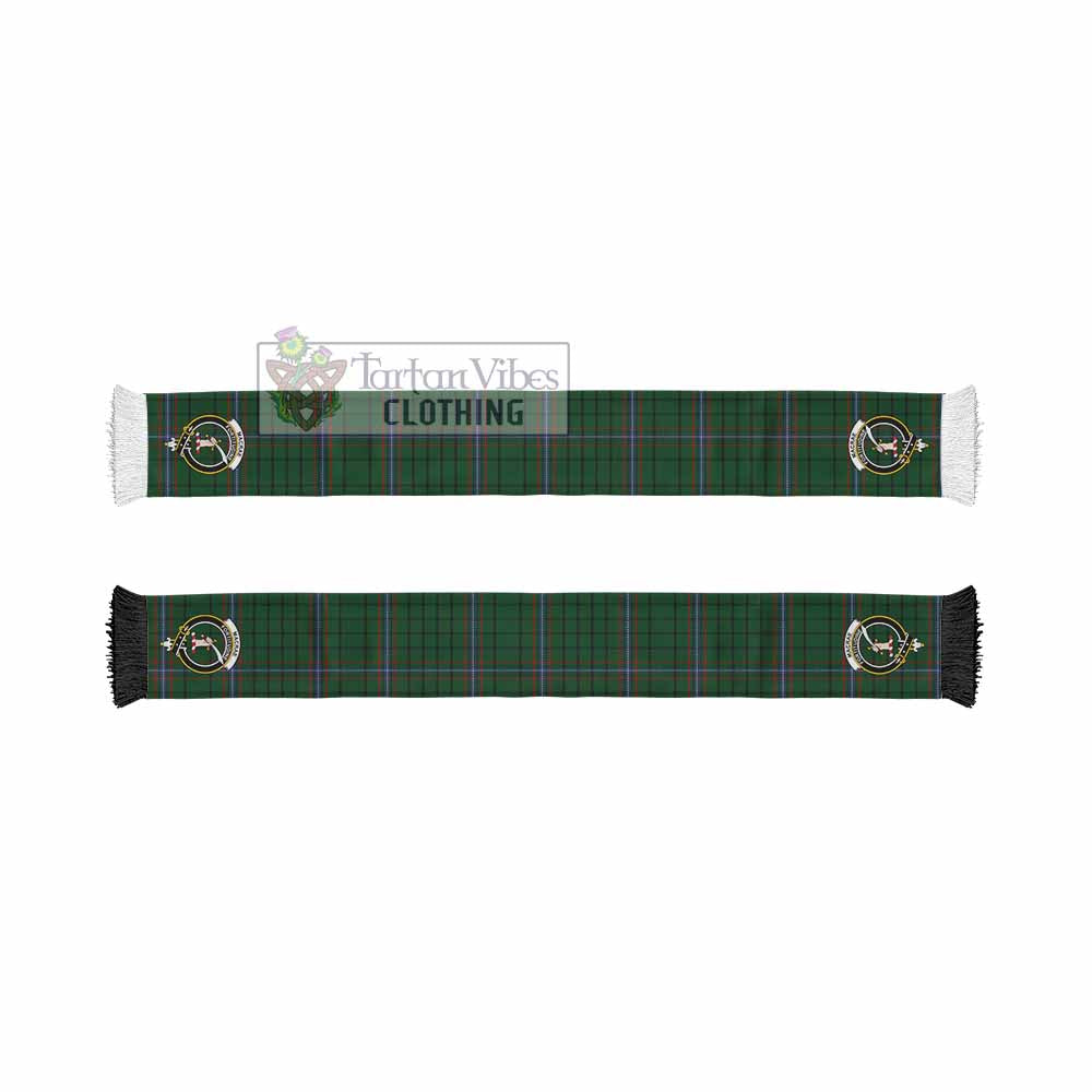 Tartan Vibes Clothing MacRae (McRae) Tartan Ruffneck Scarf with Family Crest