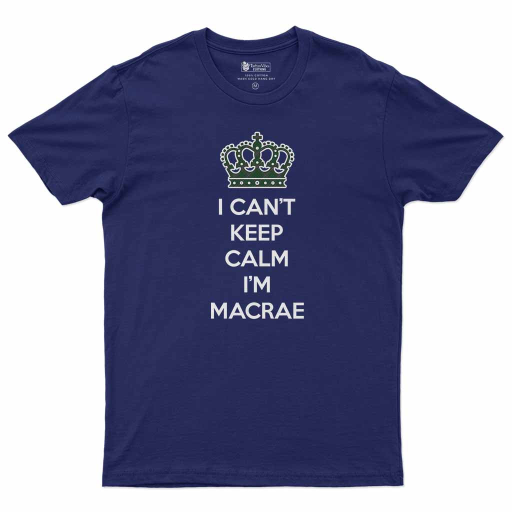 MacRae (McRae) Can't Keep Calm Men's T-Shirt Navy - Tartan Vibes Clothing