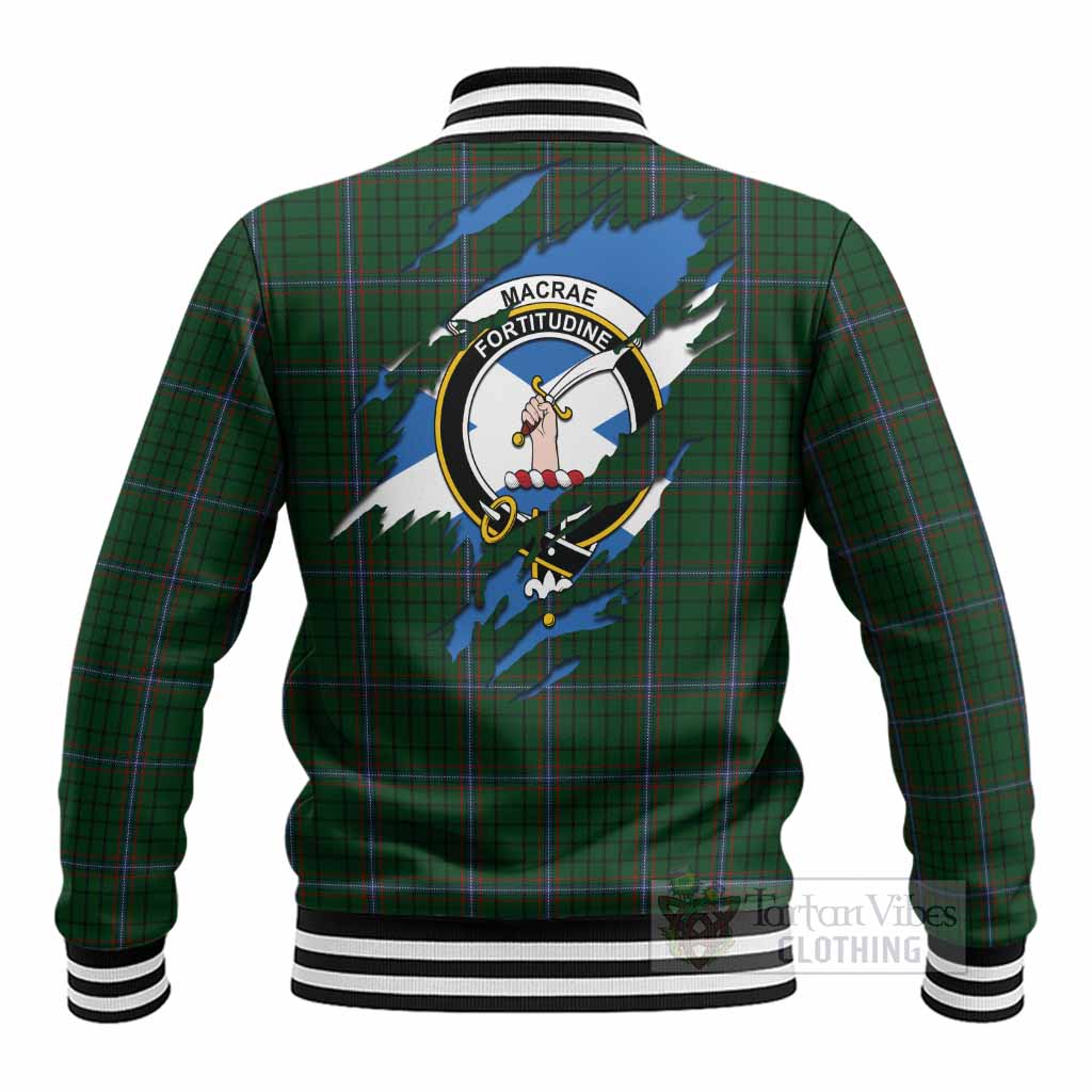 MacRae (McRae) Clan Crest In Me Tartan Baseball Jacket Scotland Flag Style