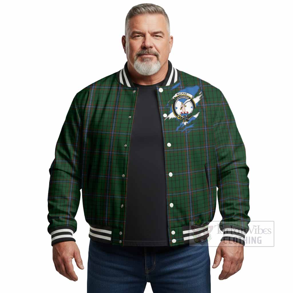 MacRae (McRae) Clan Crest In Me Tartan Baseball Jacket Scotland Flag Style