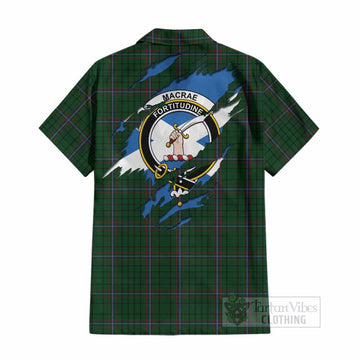MacRae (McRae) Clan Crest In Me Tartan Cotton Hawaiian Shirt Scotland Flag Style