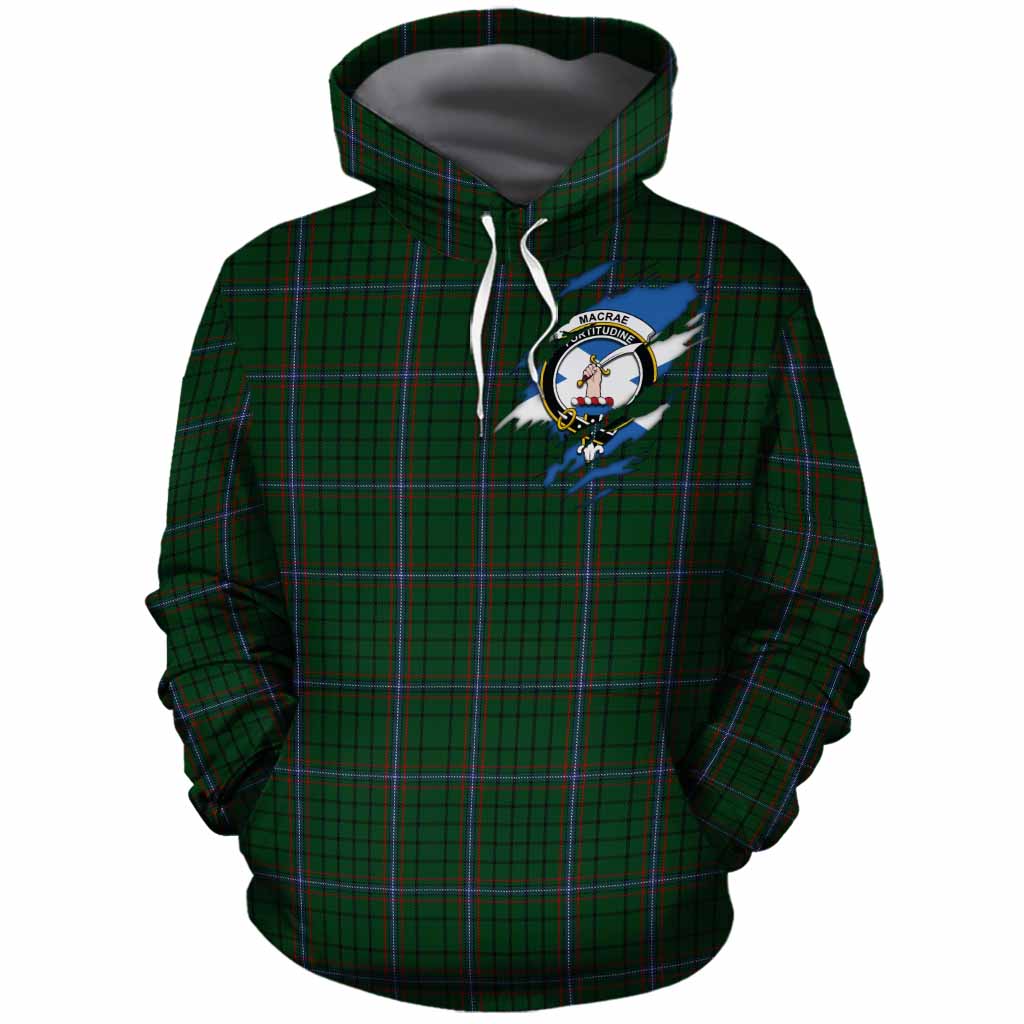 MacRae (McRae) Clan Crest In Me Tartan Cotton Hoodie Scotland Flag Style