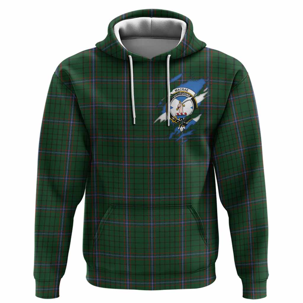 MacRae (McRae) Clan Crest In Me Tartan Hoodie Scotland Flag Style