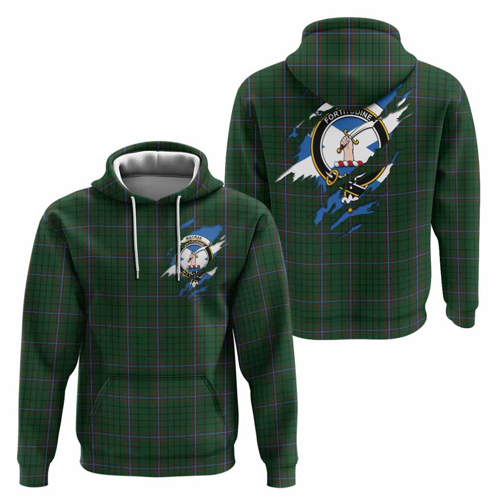 MacRae (McRae) Clan Crest In Me Tartan Hoodie Scotland Flag Style