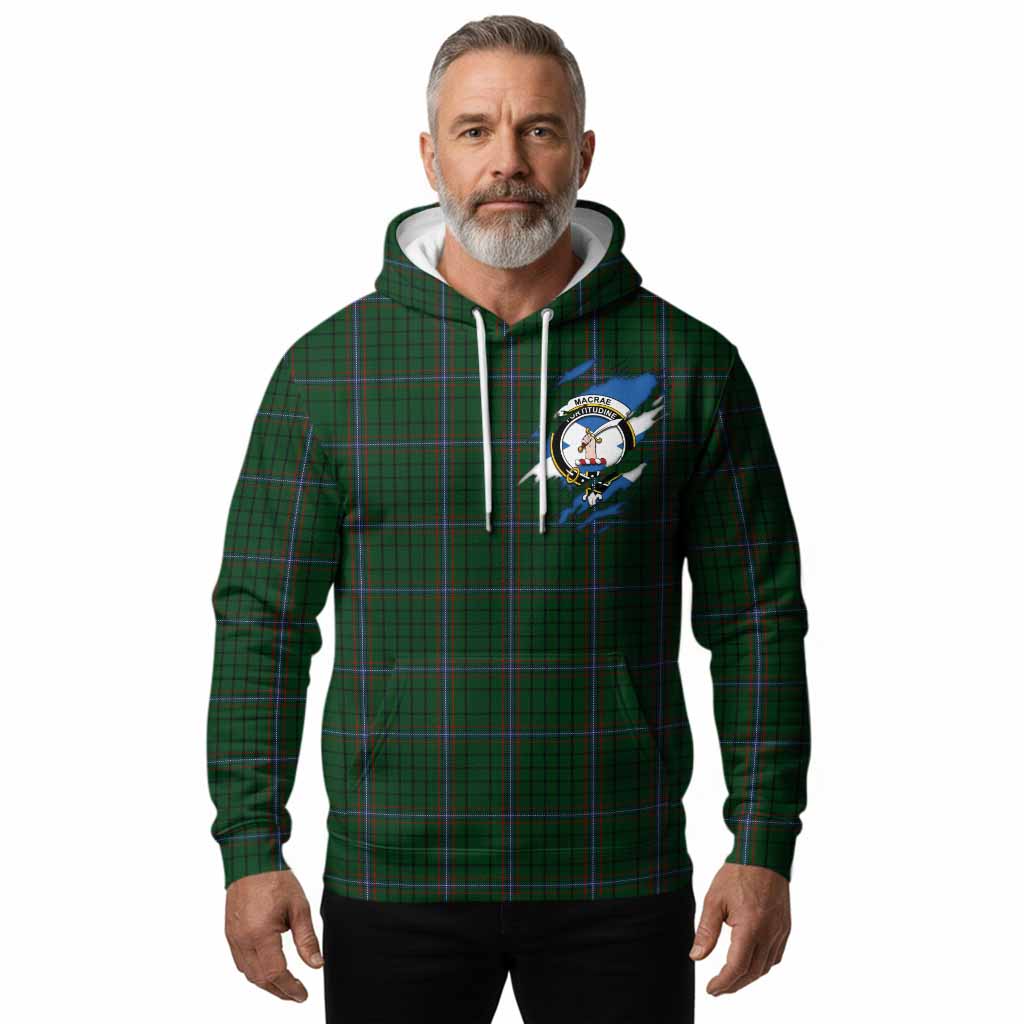 MacRae (McRae) Clan Crest In Me Tartan Hoodie Scotland Flag Style