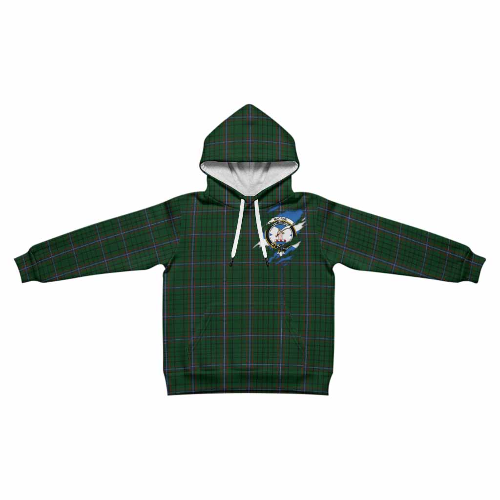 MacRae (McRae) Clan Crest In Me Tartan Kid Hoodie Scotland Flag Style