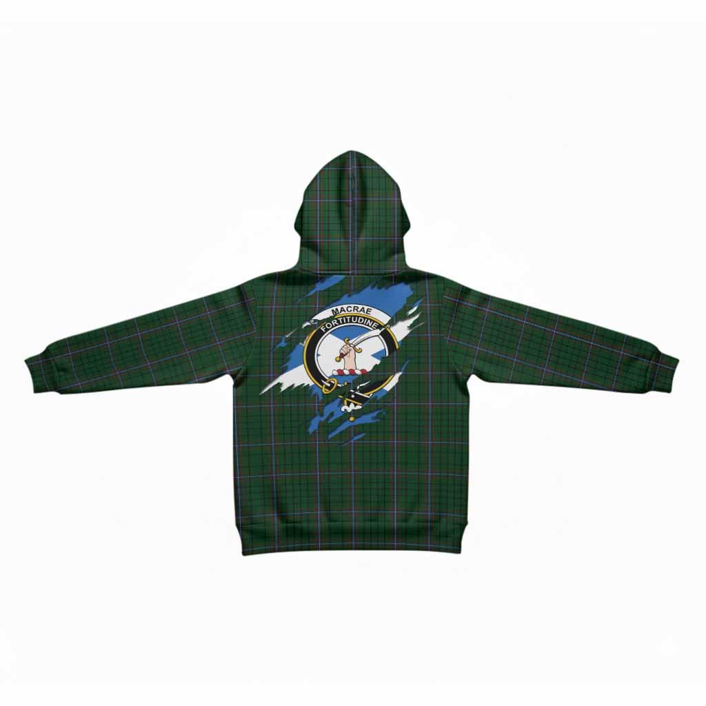 MacRae (McRae) Clan Crest In Me Tartan Kid Hoodie Scotland Flag Style