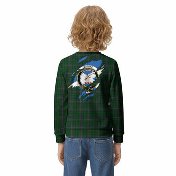 MacRae (McRae) Clan Crest In Me Tartan Kid Knitted Sweatshirt Scotland Flag Style