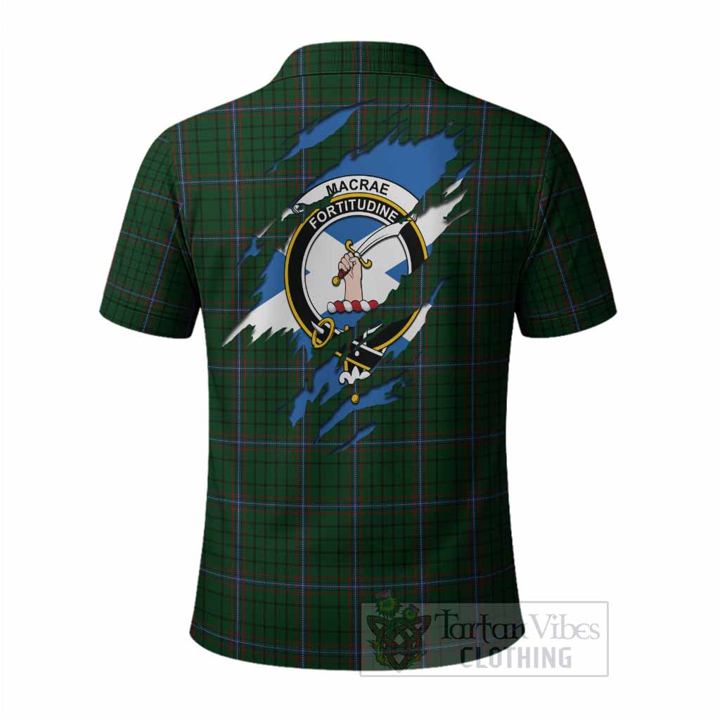 MacRae (McRae) Clan Crest In Me Tartan Polo Shirt Scotland Flag Style