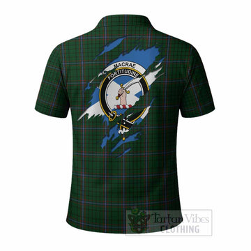 MacRae (McRae) Clan Crest In Me Tartan Polo Shirt Scotland Flag Style