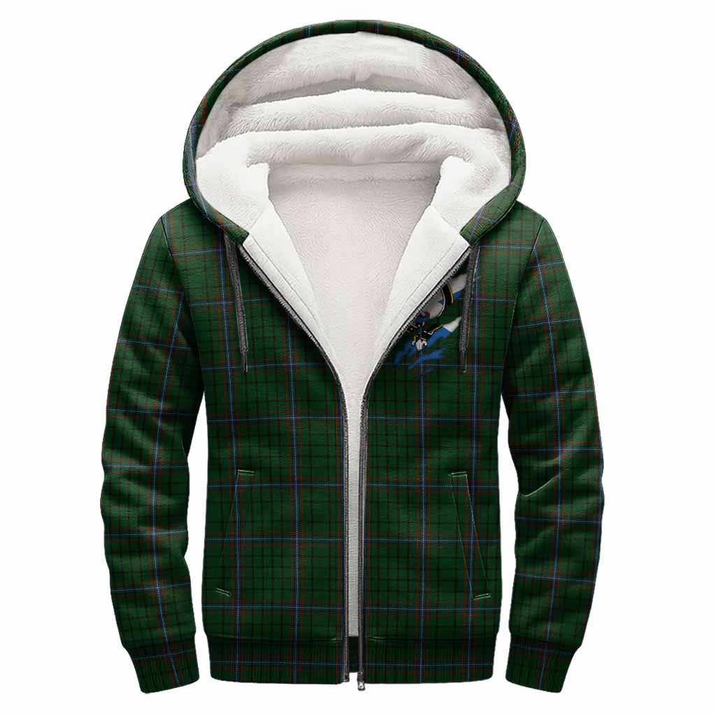 MacRae (McRae) Clan Crest In Me Tartan Sherpa Hoodie Scotland Flag Style